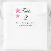 Cute Pink Starfish Beach Wedding Table Numbers Vierkante Sticker (Tas)