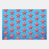Cute Pink Starfish Blue Ocean Inpakpapier Vel (Voorkant)