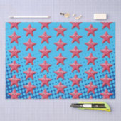 Cute Pink Starfish Blue Ocean Tissuepapier (Craft)