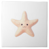 Cute Pink Starfish Tegeltje (Voorkant)