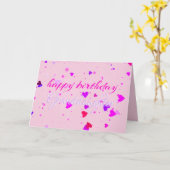 Cute Pink Stars Kleindochter Birthday Kaart (Gele Bloem)