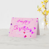 Cute Pink Stars Kleindochter Birthday Kaart (Gele Bloem)