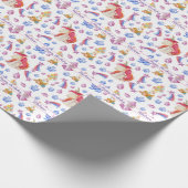 Cute Pink Stars Name Persoonlijke Unicorn Birthday Cadeaupapier (Hoek)