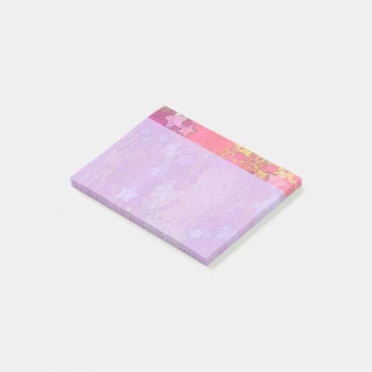 Cute Pink Stars Post-it® notes (Schuin)
