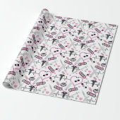 Cute Pink Stethoscope Nurse | Doctor EKG Pattern Cadeaupapier (Uitgerold)