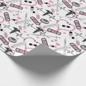 Cute Pink Stethoscope Nurse | Doctor EKG Pattern Cadeaupapier (Hoek)