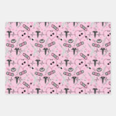 Cute Pink Stethoscope Nurse | Doctor EKG Pattern Inpakpapier Vel (Voorkant 3)
