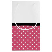 Cute Pink Stippen Paars Roos Chevron Bow en naam Klein Cadeauzakje (Achterkant)
