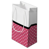Cute Pink Stippen Paars Roos Chevron Bow en naam Klein Cadeauzakje (Achterkant Gekanteld)
