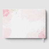 Cute Pink Stork with cloud Baby Girl Shower Gastenboek (Achterkant)