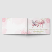 Cute Pink Stork with cloud Baby Girl Shower Gastenboek (Volledig)