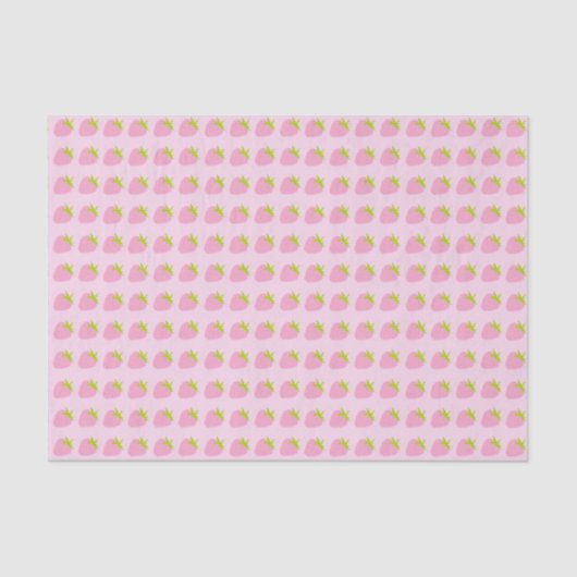 Cute Pink Strawberries Pattern Tissuepapier (Voorkant)