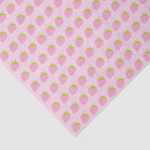 Cute Pink Strawberries Pattern Tissuepapier (Detail)