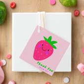 Cute Pink Strawberry Birthday Party Thank You Bedankjes Labels