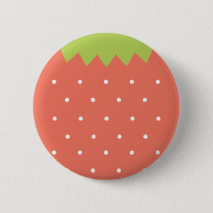 Cute Pink Strawberry Button
