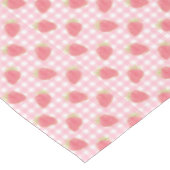 Cute Pink Strawberry Gingham Picnic Tafelkleed (Gekanteld)