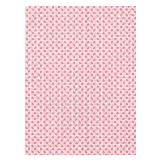 Cute Pink Strawberry Gingham Picnic Tafelkleed (Voorkant)