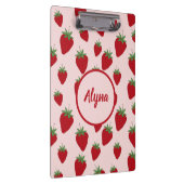 Cute Pink Strawberry Pattern Klembord (Rechts)