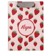 Cute Pink Strawberry Pattern Klembord (Voorkant)