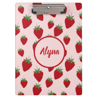 Cute Pink Strawberry Pattern Klembord