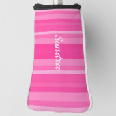 Cute Pink Striped Lady Golfer Golfheadcover (Draai 90)