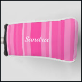 Cute Pink Striped Lady Golfer Golfheadcover