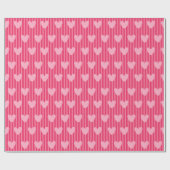 Cute Pink Stripes and Hearts Valentine Pattern Cadeaupapier (Vlak)