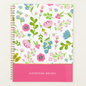 Cute Pink Stylish Floral Girly 2026 Planner (Voorkant)