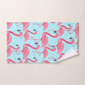 Cute Pink Summer Painted Flamingo patroon Blue Handdoek (Handdoek)