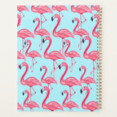 Cute Pink Summer Painted Flamingo patroon Blue Planner (Achterkant)
