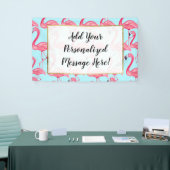 Cute Pink Summer Painted Flamingo patroon Blue Spandoek (Beurs)