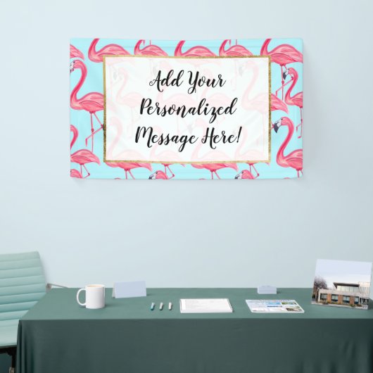 Cute Pink Summer Painted Flamingo patroon Blue Spandoek (Beurs)