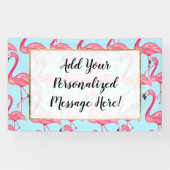 Cute Pink Summer Painted Flamingo patroon Blue Spandoek (Horizontaal)