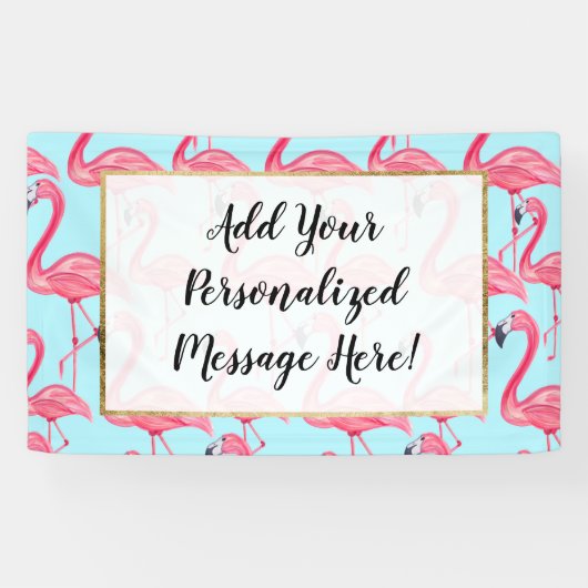 Cute Pink Summer Painted Flamingo patroon Blue Spandoek (Horizontaal)