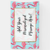 Cute Pink Summer Painted Flamingo patroon Blue Spandoek (Verticaal)