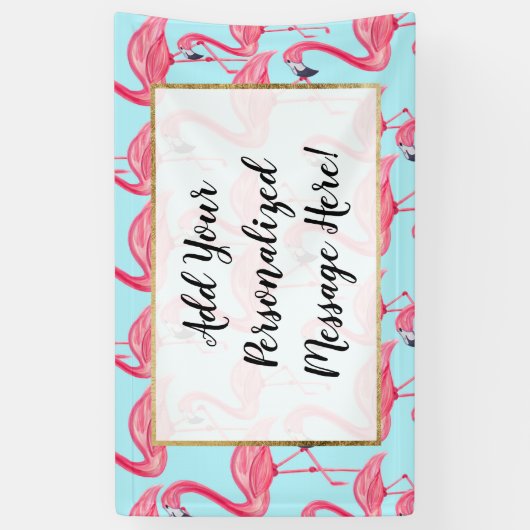 Cute Pink Summer Painted Flamingo patroon Blue Spandoek (Verticaal)