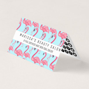 Cute Pink Summer Painted Flamingo patroon Blue Visitekaartje