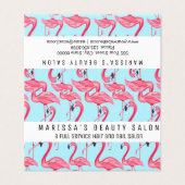 Cute Pink Summer Painted Flamingo patroon Blue Visitekaartje (Buitenkant ongevouwen)