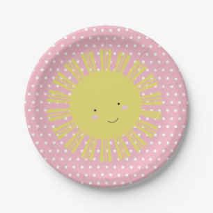 Cute Pink Sunshine Park Sun Party Birthday Papieren Bordje