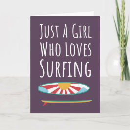 Cute Pink Surfing Cards For Baby Girls Kids Surfer Kaart