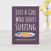 Cute Pink Surfing Cards For Baby Girls Kids Surfer Kaart (Gele Bloem)