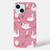Cute Pink Swan Seamless Pattern Case-Mate iPhone Case (Achterkant)