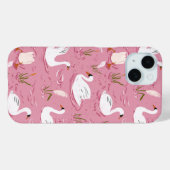 Cute Pink Swan Seamless Pattern Case-Mate iPhone Case (Achterkant (horizontaal))