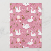 Cute Pink Swan Seamless Pattern Kaart (Voorkant)