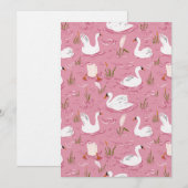 Cute Pink Swan Seamless Pattern Kaart (Voorkant / Achterkant)