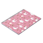 Cute Pink Swan Seamless Pattern Notitieboek (Linkerzijde)