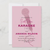 Cute Pink Sweet 16 Birthday Karaoke Party Kaart (Voorkant)