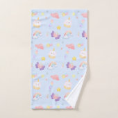 Cute pink sweet cupcake unicorn rainbow Pattern Bad Handdoek (Handdoek)