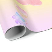 Cute pink sweet cupcake unicorn rainbow Pattern Cadeaupapier (Rol Hoek)