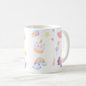 Cute pink sweet cupcake unicorn rainbow Pattern Koffiemok (Voorkant rechts)